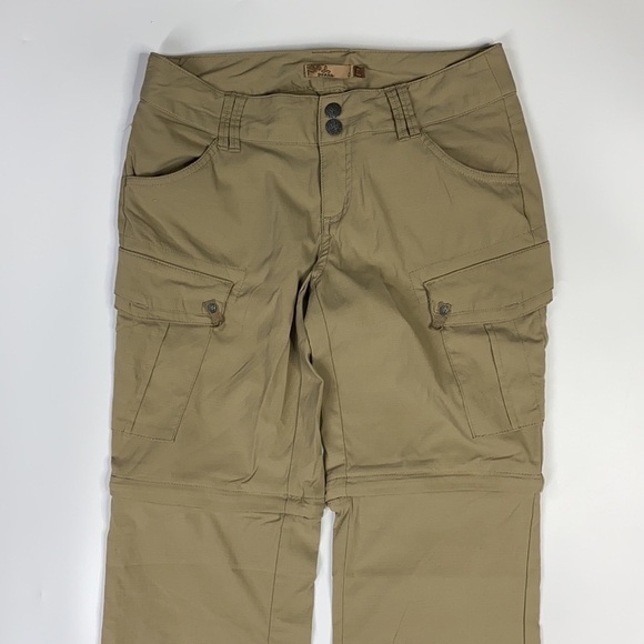Prana Sage Convertible Hiking Pants Tan Relaxed Fit Straight Leg Size 0 - Picture 2 of 11